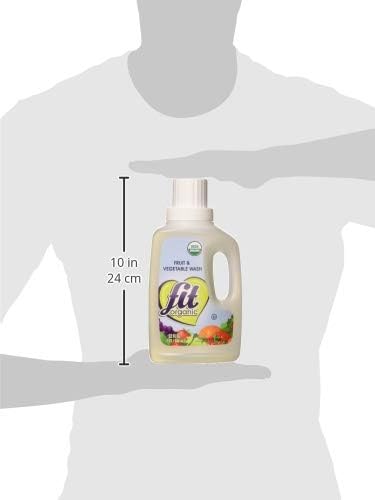 Fit Organic Produce Wash, 32 Oz. Soaker, Fruit and Vegetable Wash & Pesticide/Wax Remover, Transparent