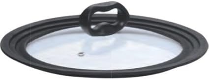 Ecolution Universal Lid for Pots and Pans, Fits 6-Inch to 8-Inch Cookware, Tempered Glass Replacement Lid with Heat Resistant Silicone Edge, Dishwasher Safe, Made without BPA, Small, Black