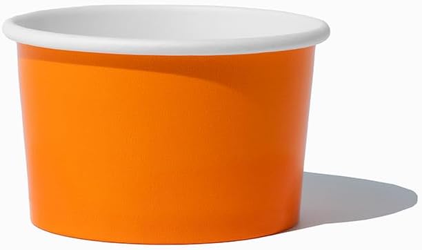 UNIQ 1000-Count 4 oz Paper Ice Cream Cups Orange Color | Perfect for Halloween, Holidays & Parties | Small Disposable Food & Dessert Bowls | Frozen Dessert Supplies