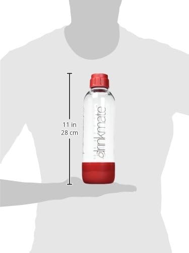 DrinkMate 1L Replacement Carbonation Bottles | Compatible with OmniFizz, LUX, and Spritzer | Royal Red, Pack of 2