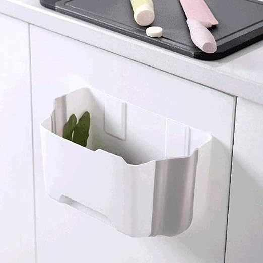 Hanging Trash Can, Kitchen Garbage Bin Waste Bins, Trash Can Kitchen Cabinet Door Wall Mounted Folding Waste Bin Kitchen Cabinet Door Hanging Trash Can Home Mounted Folding Storage Bin ( Color : A )
