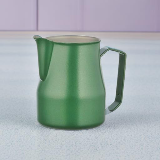Motta Stainless Steel Professional Milk Pitcher, Green, 17 Fl. Oz
