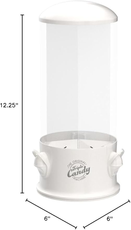 Handy Gourmet Original Triple Candy Machine-Fun Candy & Nut Dispenser-New & Improved (Pearl White), Standard (JB8450PWHI)