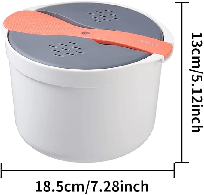 Microwave Rice Cooker, 2L Microwave Rice Steamer Pasta Cooker, Food Grade PP Microwave Rice Cooker, Strainer and Steamer Pot Set,4PCS(COLOR:orange), 22351076