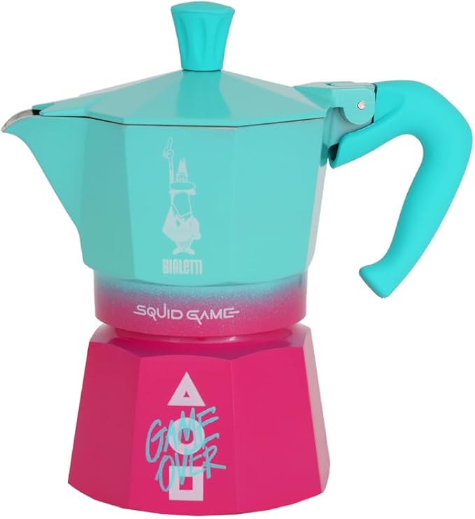 Bialetti Moka Express Squid Game©: Iconic Stovetop Espresso Maker, Moka Pot, Italian Coffee Maker, 3 Espresso Shots (4.3 oz - 130 ml), Aluminum