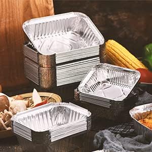 Waytiffer 100 Pack 1Lb mini Loaf Pans Heavy Duty Disposable Aluminum Foil Bread Tins Standard Size 6" X 3.5" X 2.5" Oven Safe Sturdy Small Bread Tin Pans 1 Pound Loaf Pans