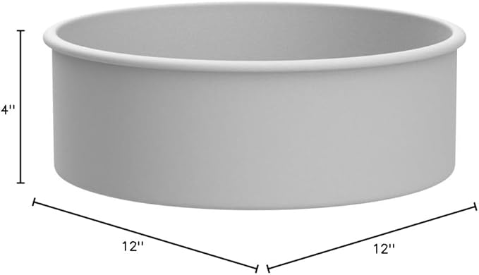 PME Professional Aluminum Round Cake Pan, 12 x 4 in,Silver