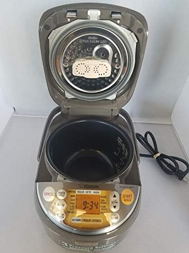 Zojirushi NS-ZCC10 Neuro Fuzzy Cooker, 5.5-Cup uncooked rice / 1L, White & NP-NWC10XB Pressure Induction Heating Rice Cooker & Warmer, 5.5 Cup, Stainless Black, Made in Japan
