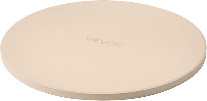 VEVOR Pizza Stone, 15 in Round Pizza Stone, 0.67 in Large Cordierite Baking-Stone with Metal Peel, Scrape, 1450℉ Heat-Resistant Cooking Stones, for Kitchen Oven, Baking Pizzas, BBQ Grill