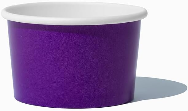 UNIQ 1000-Count 4 oz Paper Ice Cream Cups Purple Color | Perfect for Halloween, Holidays & Parties | Small Disposable Food & Dessert Bowls | Frozen Dessert Supplies