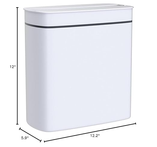 Sooyee 14 Liter Automatic Trash Can with lid,3.6 Gallon Touchless Trash Can or Kick,Garbage Cans for Kitchen,Bathroom,Office,Bedroom,Living Room,White