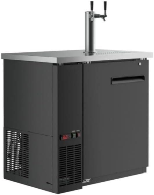 PEAKCOLD Double Tap Commercial Beer Dispenser - Kegerator Keg Cooler; 36" W