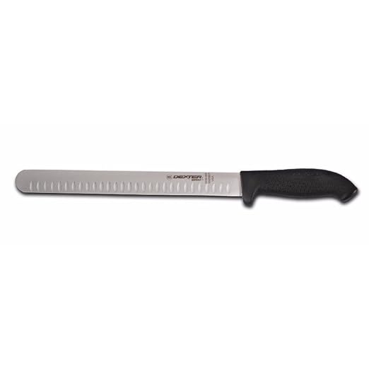 Dexter-Russell SG140-12GEB-PCP SofGrip 24273B Duo-Edge Slicer, 12" High Carbon Stain-Free Steel Blade, Black Non-Slip Soft Rubber Grip Handle,NSF Certified, USA Made
