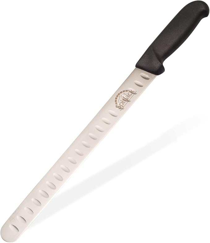 SPITJACK BBQ Smoked Brisket Knife for Meat Carving and Slicing - SS, Granton Edge, 11 Inch Blade