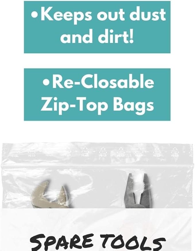 PSBM 1000 Count 4 Mil 5 Inch x 8 Inch, White Block Reclosable Poly Bags, With Write-On Block, Clear Zip Plastic Bag, Lock Seal Zipper For Packing, Storing, Organizing & Shipping Products