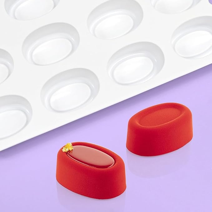 mostsom Silicone Molds Mousse Molds Silicone Oval Silicone 3D Baking Mousse Cake Mold Dessert Molds DIY Aromatherapy Candle Plaster Mould Handmade Soap Mold (D_ Small Oval)
