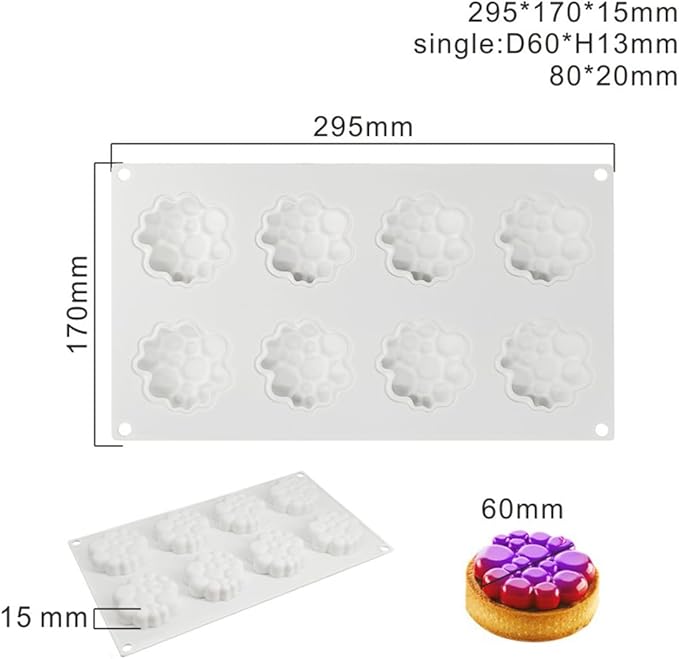 Silicone Mold for Baking Cakes,Soap Molds,Flower Shape Silicone Molds for Homemade French Dessert Mold for Pastry Chocolate,Jelly Chocolate Mold & Ice Cube Tray (D_ Round Clouds Shape)