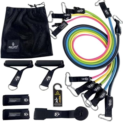 INEVIFIT Strength & Nutrition Bundle, Digital Kitchen Scale & 150 LBS Resistance Band Set for Home Workouts & Meal Prep