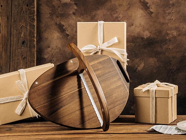 Sourdough Bread Slicer & Bow Knife Set - High Arch Bread Cutter for Homemade Bread - Heavy Duty Wooden Cutting Board with Deep Groove for Hard Crusts - Magnetic Design, Unique Sourdough Shape