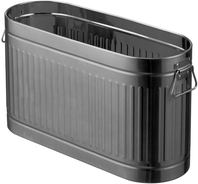 mDesign Large Steel Free Standing Toilet Paper Organizer, 6-Roll Tissue Storage Holder Container Bin for Bathroom Floor, Fits Under Sink, Vanity, Shelf, In Cabinet, Corner, Oscar Collection - Graphite