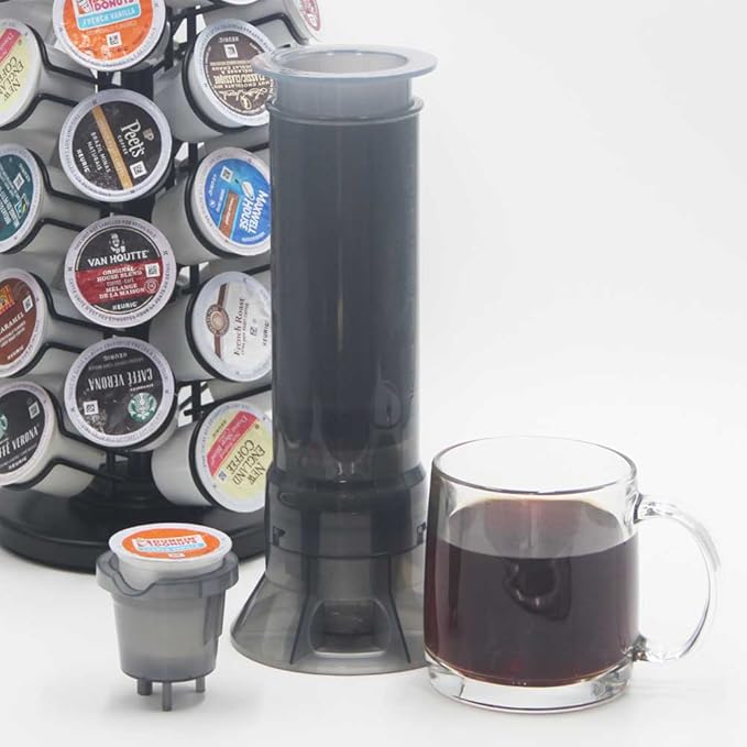 BLACKSMITH FAMILY Boundle of Deluxe K Cup Carousel Holder and Portable Coffee Press for K Cups