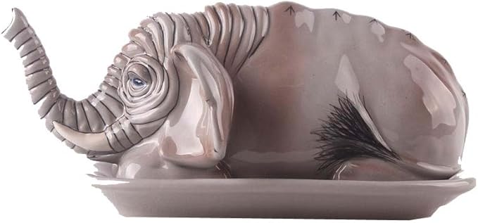 8.25" x 5.25" x 4" Elephant Butter Dish
