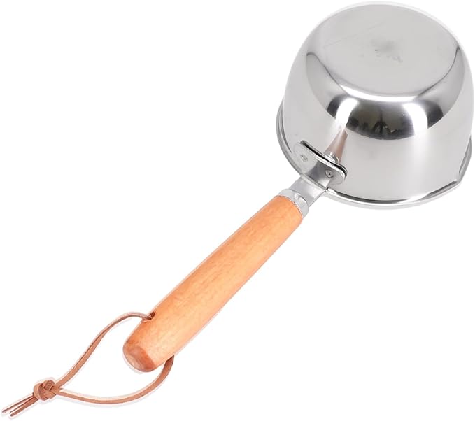 1Pc Stainless Steel Hot Oil Pan Hot Sauce Small Pot Cooking Butter Melting Pot, For Brewing Coffee, Warming Gravy, Melting Butter Or Chocolate, Heating Sauces, Silver(150ml)