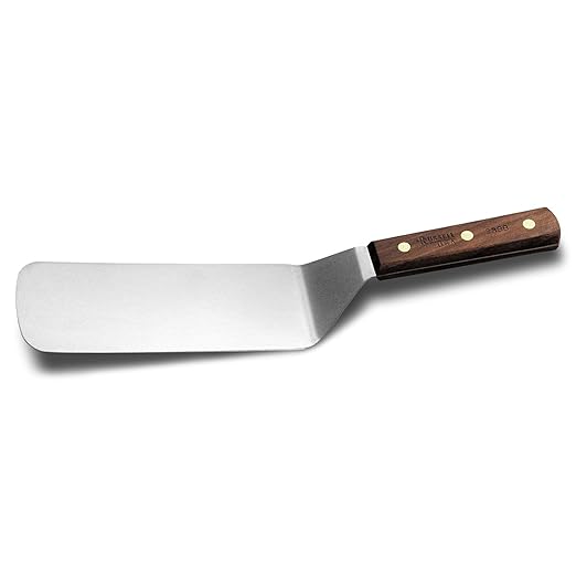 Dexter Russell 2388 Traditional (16381) Cake Turner, 8" x 3", Offset, high-Carbon Steel, Walnut Handle, Made in USA