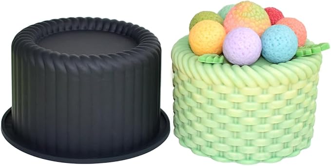 Silicone Mold, Basket-Shaped Baking Molds for Mousse Cake, Chocolate, Jelly, Candy, Wax, Candle Making, Non-Stick Food Grade Silicone Mould (G_ Flower Basket)