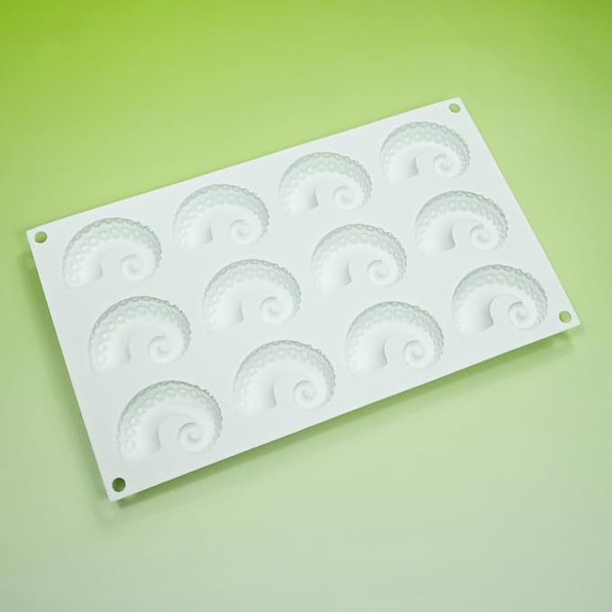 mostsom Sea Octopus Tentacles Silicone Mold Round Star Shaped Baking Mold Cake Border Fondant Molds Cake Decorating Tools (G_11.76x6.88x0.68 inch)