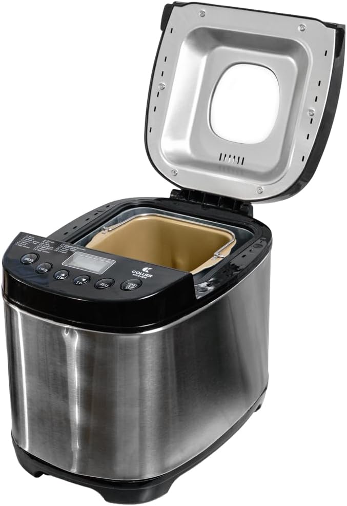 Automatic Bread Maker – Compact Home Bread Machine with 15+ Settings, Viewing Window & Adjustable Crust Control – 2lb Capacity Non-Stick Pan – Stainless Steel