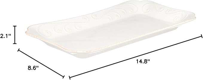 Lenox French Perle Hors D'Oeuvre Tray, 13.5-Inch, White -