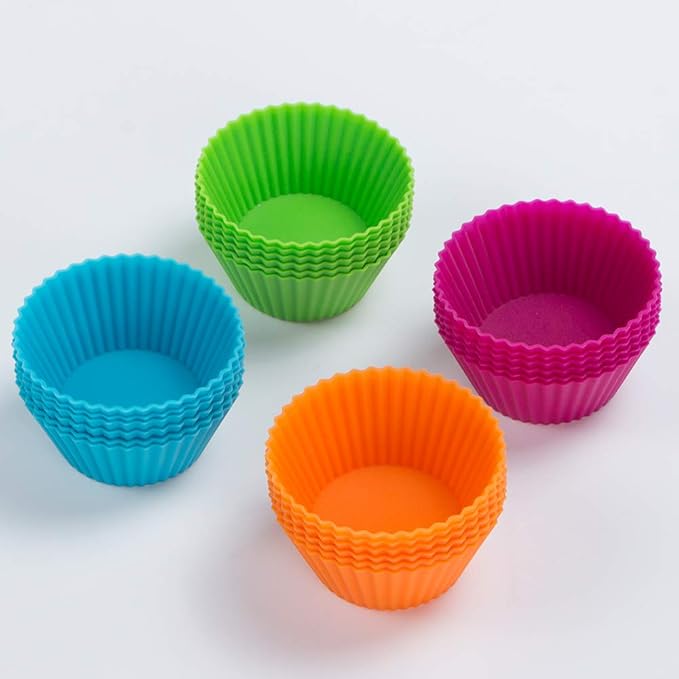 Webake Silicone Cupcake Baking Cups Muffin Liners Reusable Silicon Muffin Tin Non-stick 2-3/4 Inch Regular Size, Pack of 24