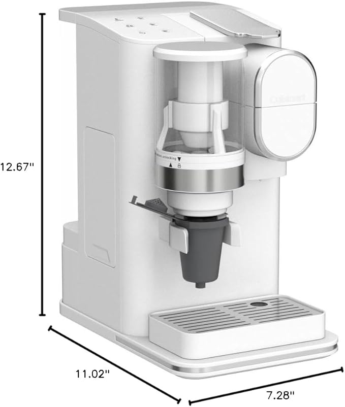 Cuisinart Single-Serve Coffee Maker + Coffee Grinder with 8 oz., 10 oz., and 12 oz. Serving Size, Compatible with Single-Cup Pods, 48-Ounce Removable Reservoir, Stainless Steel, DGB-2W