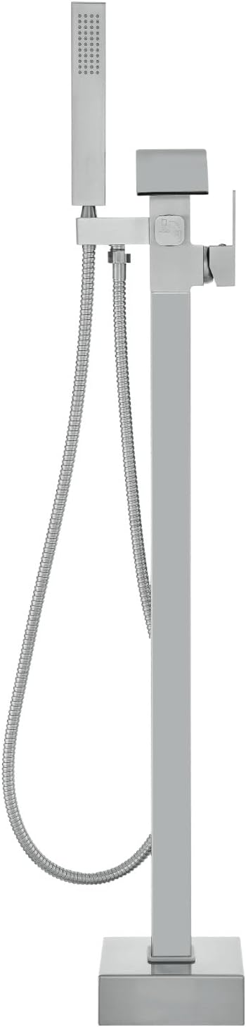 VEVOR Freestanding Bathtub Faucet, Floor Mount, Freestanding Tub Filler, Shower Mixer Taps, Two Water Modes, 360° Swivel Spout, for Bathing & Showering Pet Bathing Cleaning Drains Toilet Flushing