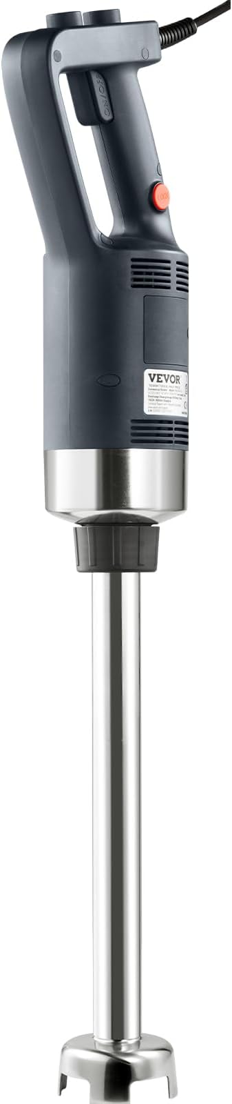 VEVOR Commercial Immersion Blender, 750W 16" Heavy Duty Hand Mixer, Variable Speed Kitchen Stick Mixer with 304 Stainless Steel Blade, Multi-Purpose Portable Mixer for Soup, Smoothie, Puree, Baby Food