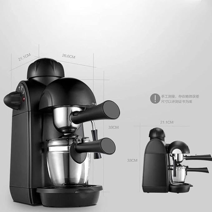 5Bar Coffee and Cappuccino Machine Milk Frother Espresso Maker with Steamer Black
