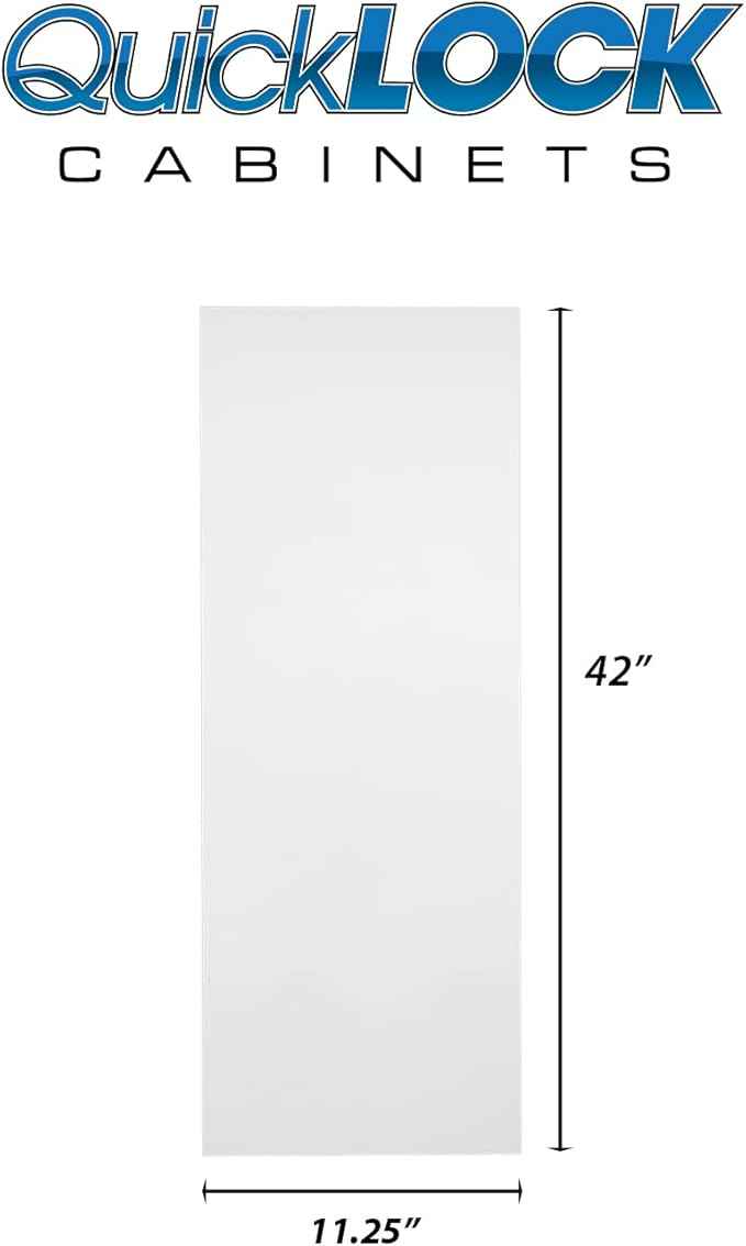 Quicklock RTA (Ready-to-Assemble) 42" Tall Wall Kitchen Cabinets - Shaker Style | 100% Hardwood | Made in America | Soft Close Hardware (Pure White, .25"X11.25"X42" End Panel)