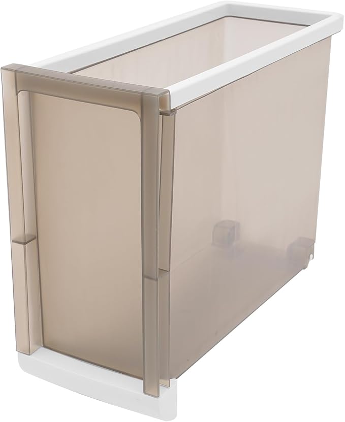 Slim Waterproof Narrow Bathroom Cabinet with Trash Bin Compact Design with Drawers and Toilet Paper Holder Movable Bathroom Organizers for Small Spaces (5Tier/37.8in H)