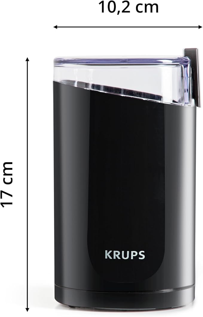 KRUPS Electric Coffee Grinder, Stainless Steel Blades, Black | 3 oz Capacity | 200W Motor | For Coffee Beans, Herbs & Nuts | Pack of 2