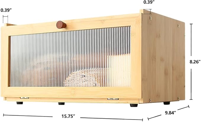 ETMI Bamboo Bread Box for Kitchen Counter-Large Capacity Bread Storage Container Farmhouse Bread Box with Window Bread Holder