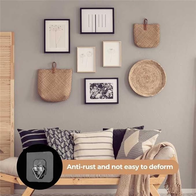 Bilillo 30 Pack Invisible Vertical Plate Holders, 2.3 Inch Adhesive Plastic Wall Plate Hangers for Decorative Plates and Wall Art