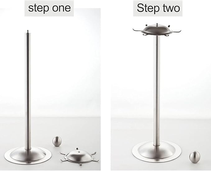Firlar Kitchen Utensil Holder Organizer, Stainless Steel Kitchen Hooks Rack Kitchen Utensil Stand Countertop 360 Degree Rotating Utensil Holder with 6 Hooks for Kitchen Tabletop