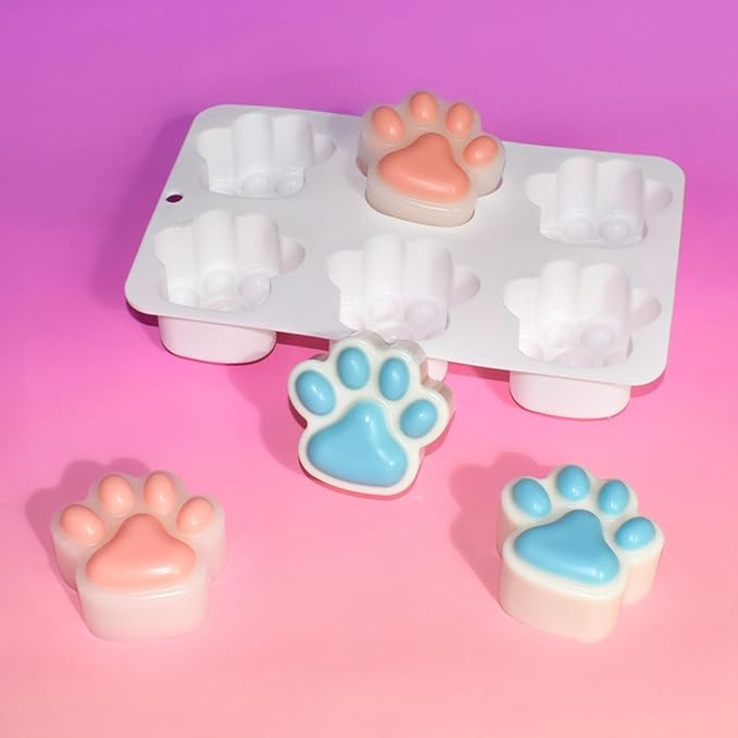 Silicone Chocolate Molds 3D Cat Paw, Non-Stick Silicone Mold for Creating Individual Portions Mousse Cake, Pastry, Chocolate, Ideal for Professional-Looking Dessert (E_ Cat Paw)