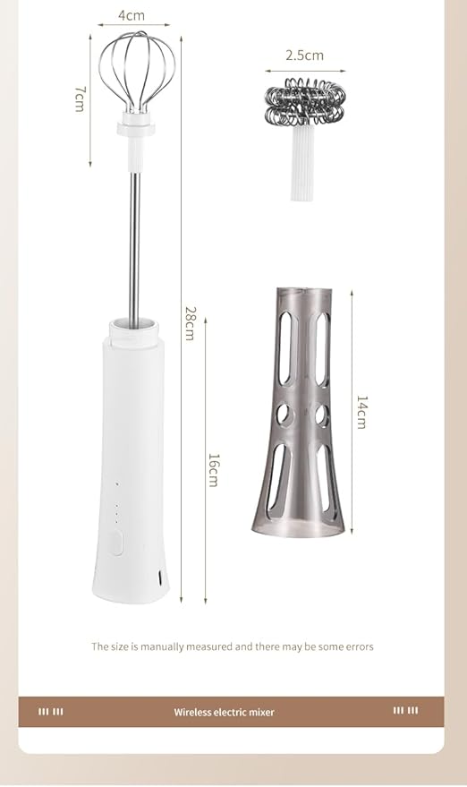 NEUTRAL Electric Milk Frother,Rechargeable Milk Frother Handheld,with Stainless Balloon Whisk,With stand,Foamer For Cappuccino, Lattes,Creamy Coffee,Hot Chocolate