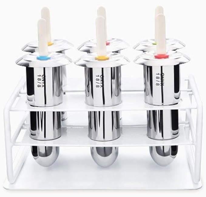 Onyx 18/8 Stainless Steel Popsicle Mold, Set of 6