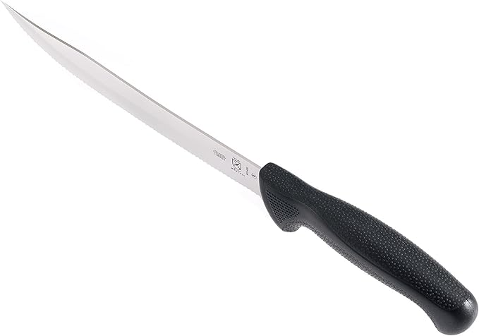 Mercer Culinary Millennia Black Handle Scalloped Utility Slicer, 9-Inch