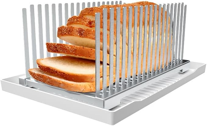 Adjustable Bread Slicer Guide for Homemade Bread with Stainless Steel Material & Blade - Precision Cutting for Home Kitchen, Baking - Ideal for Bread Lovers and Home Cooks