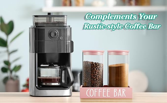 Pink Coffee Canister for Ground Coffee - 2 Pack 45oz Glass Coffee and Sugar Container Set with Airtight Lids and Tray - Pink Coffee Bean Storage Jars for Coffee Bar Kitchen Decor and Accessories