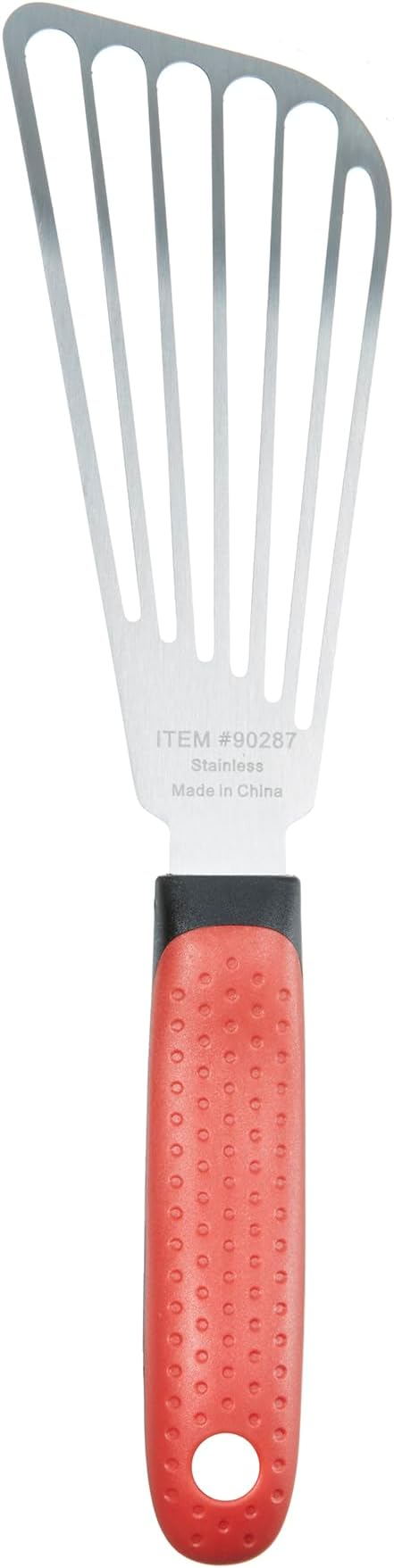 Chef Master 90287 High Heat Fish Spatula Spatula, 6.77" x 3.03" Blade | Heat Resistant Handle | Slip Resistant Grip | Dishwasher Safe